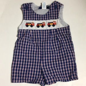 Samara | fire engine truck one piece romper 18 mos
